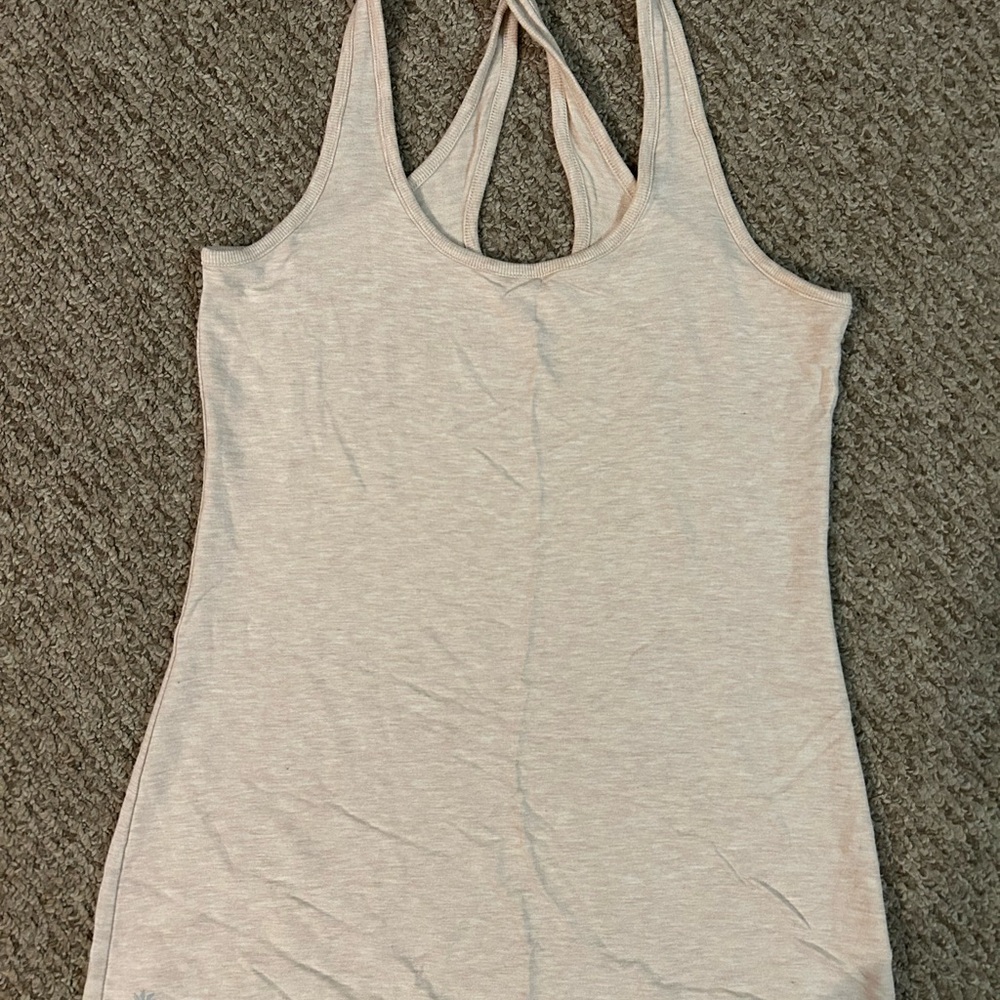 Athleta Tan Criss Cross Tank Top